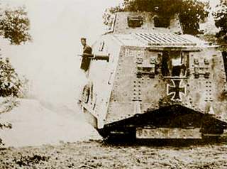 Немецкий танк A7V — единственная немецкая модель, участвовавшая в Первой мировой войне