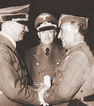 Гитлер, Риббентроп и каудильо генерал Франко, отказавший фюреру из-за гордости. Фото с сайта  www.documentoshistoria.blogspot.com