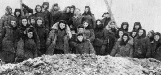 Женская бригада на работе в тундре