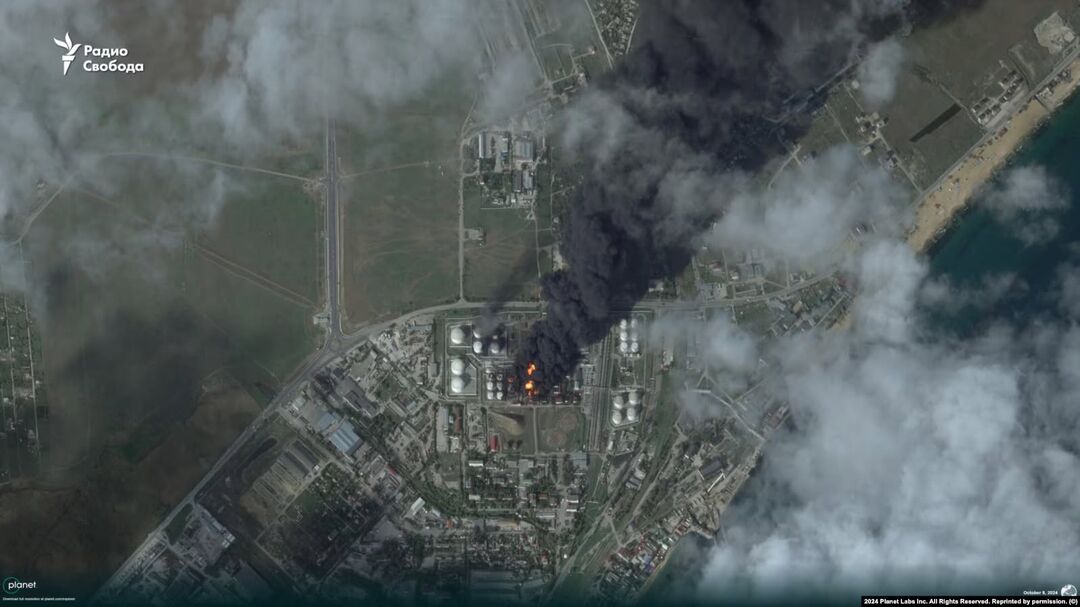 Наслідки удару по нафтобазі у Феодосії 7 жовтня 2024 року
