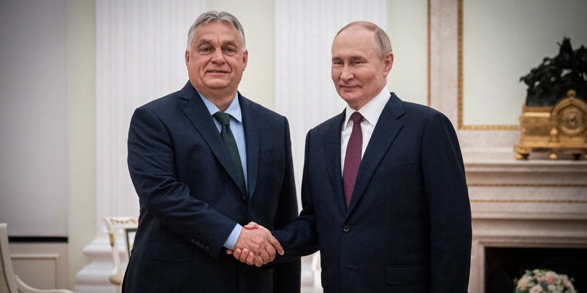 Премьер-министр Венгрии Виктор Орбан и Владимир Путин. Фото: Vivien Cher Benko / Hungarian PM office / EPA / Scanpix / LETA