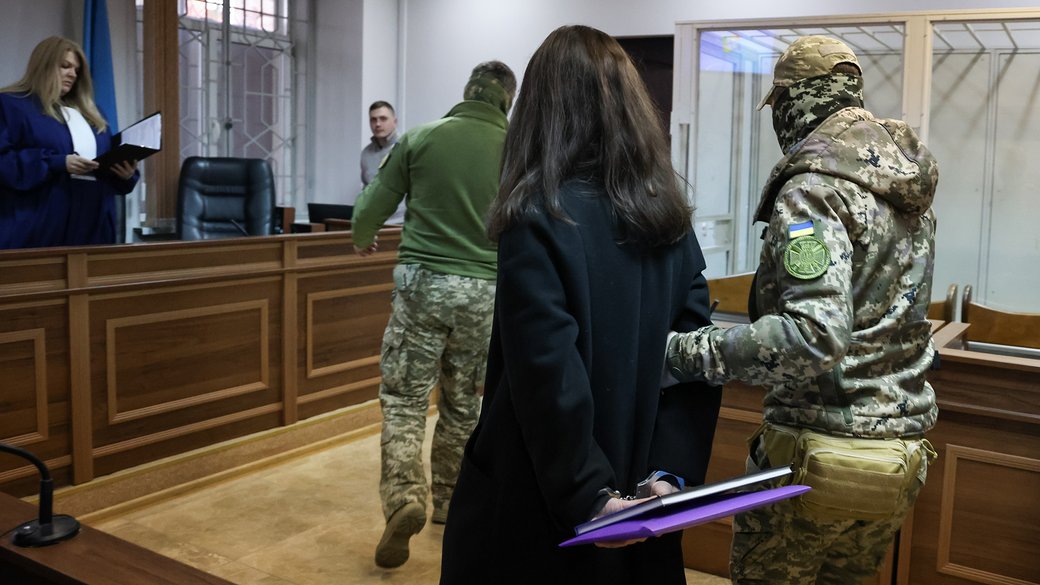 Підозрювана у шпигунстві на користь КДБ Білорусі журналістка Інна Кардаш під час засідання Шевченківського райсуду Києва, 18 березня 2026 року. Суспільне Новини/Іван Антипенко