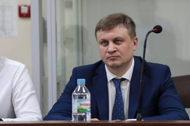 Голова Державної судової адміністрації Олексій Сальніков у Вищому антикорупційному суді, 28 липня 2023 року. Фото: Стас Юрченко, Ґрати
