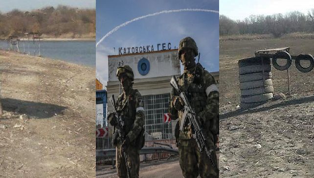 Російські окупанти на Каховській ГЕС. Фото: EPA/UPG