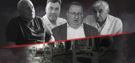 На колажі зліва направо зображені головний лікар Рівненського обласного протипухлинного центру Григорій Максим'як, директор обласної лікарні Віктор Ткач, начальник Департаменту цивільного захисту та охорони здоров’я населення РОДА Олег Вівсянник та головний лікар Центральної міської лікарні Рівного Євген Кучерук. У лікарнях під керівництвом цих людей із пацієнтів неправомірно беруть гроші за операції, обстеження, ліки