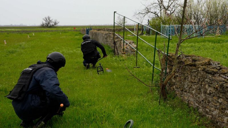 Вибухотехніки ДСНС розміновують кладовище в деокупованому районі на Миколаївщині